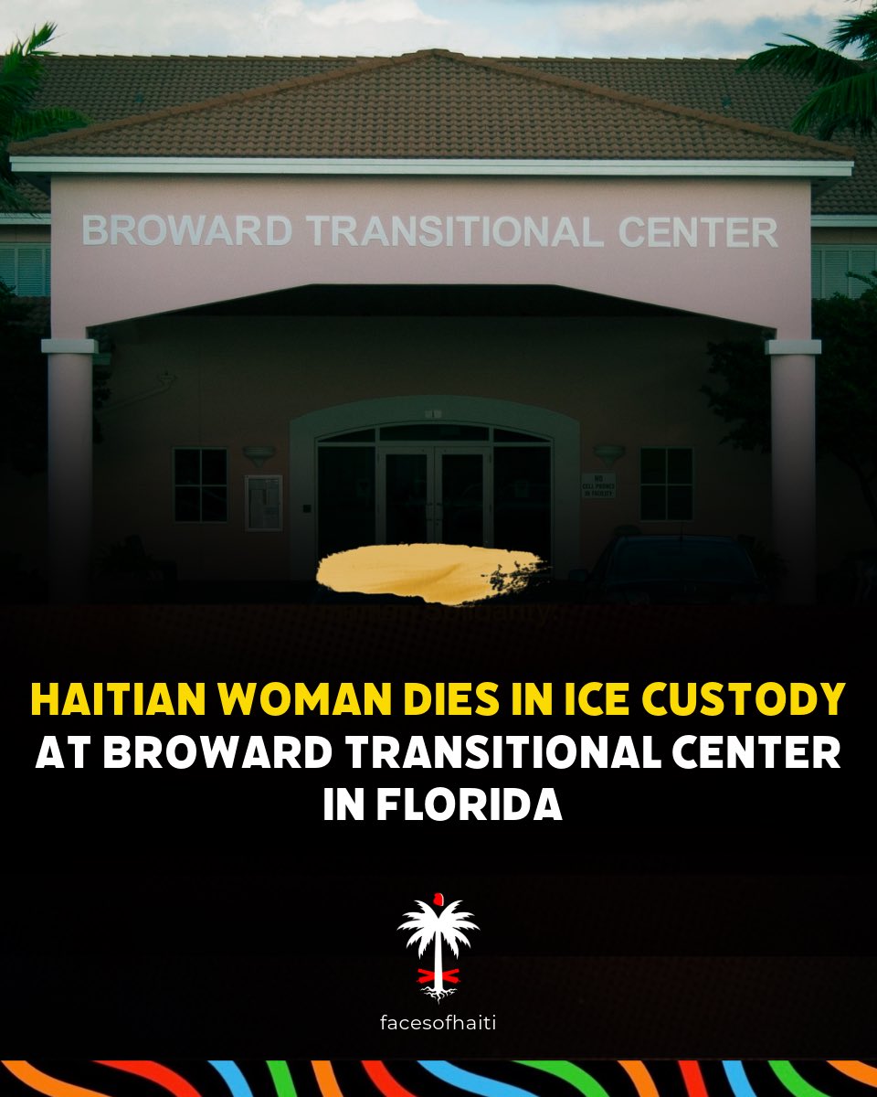 BREAKING:  Haitian woman Marie Ange Blaise, 44, has died in ICE custody at Broward Transitional Center, FL. She was pronounced dead April 25. 

Cause under investigation.

Blaise was detained in St. Croix, transferred through Puerto Rico &amp; Louisiana before arriving in FL on April