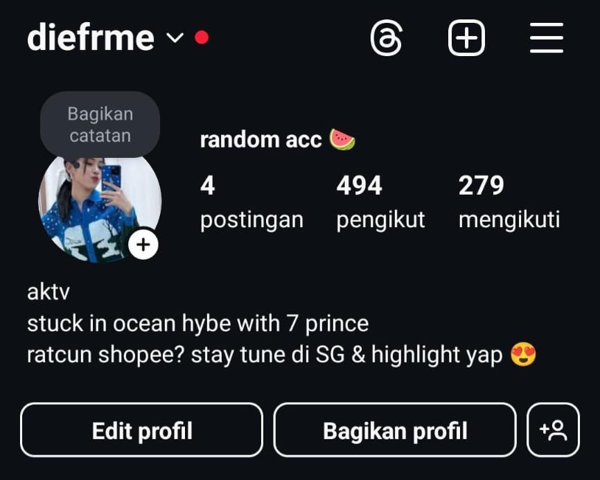 WTS ㅡ ACC INSTAGRAM F400+

ㅡ bekas fangroup
ㅡ views sg 150+
ㅡ akun create y16
ㅡ dapat data akun &amp; email lengkap
ㅡ no selective buyer 

💌 55k 

#zonauang
