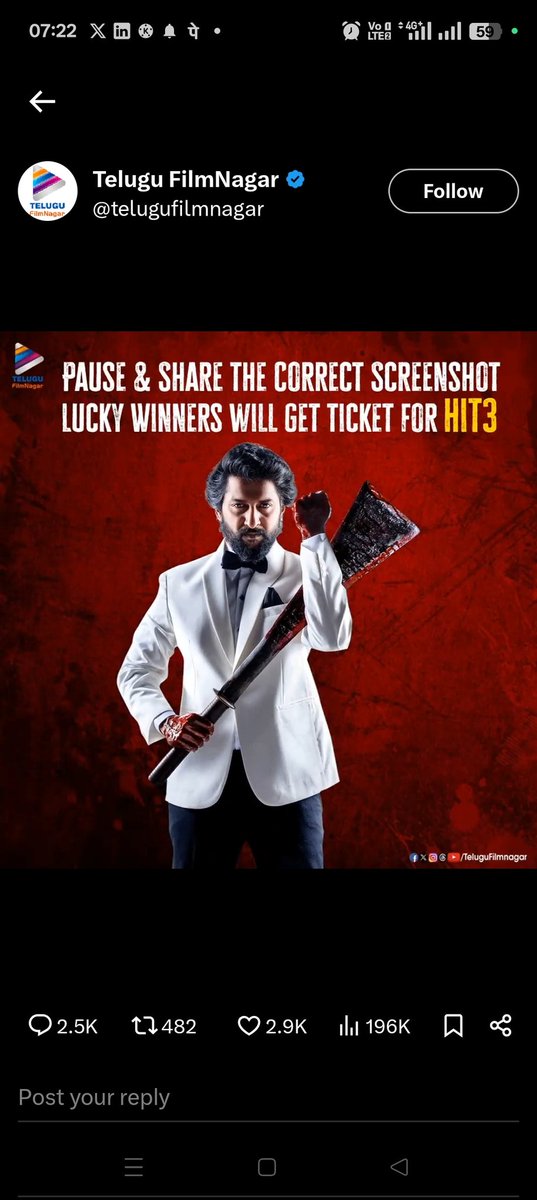 ShailendraBels3's tweet photo. @telugufilmnagar I won. https://t.co/MccX0aLBWo