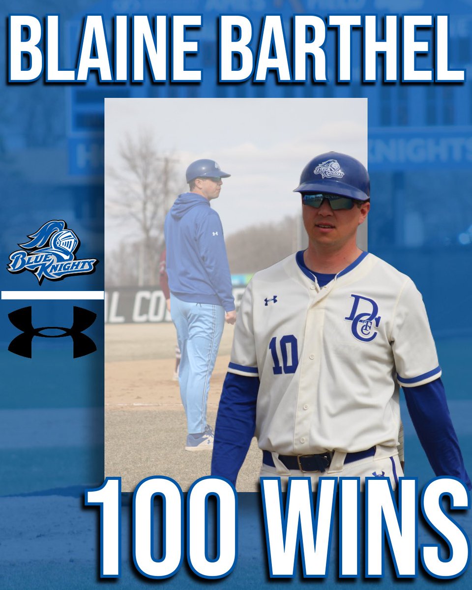 ⚔️𝟏𝟎𝟎 𝐖𝐢𝐧𝐬⚔️

With today’s first victory of the double header, we give a big congrats to Head Coach <a href="/Blaine_Barthel/">Blaine Barthel</a> on earning his 100th career win!