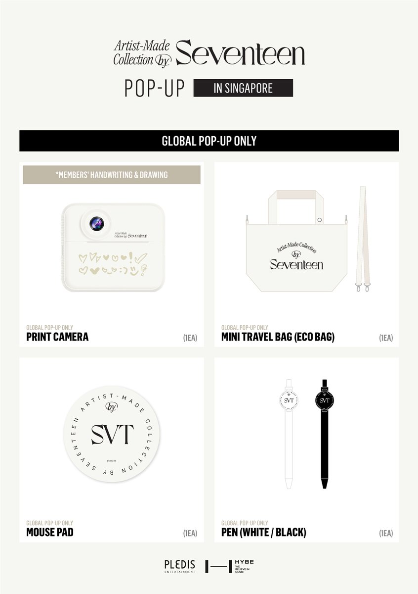 KPOPMERCH_POPUP's tweet photo. Artist-Made Collection by SEVENTEEN POP-UP in SINGAPORE

📢MERCH LIST
Come check out all the by SEVENTEEN merch in one place😉

🎁EVENT
Check out the event details in the image and don’t miss your chance to get exclusive gifts at the pop-up!✨

🗓️2025.5.10 - 2025.5.31
⏰10:00 - 22:00 (GMT+8)
📍Level 2 Atrium, BUGIS+

#세븐틴 #SEVENTEEN #bySEVENTEEN #bySEVENTEEN_POP_UP
