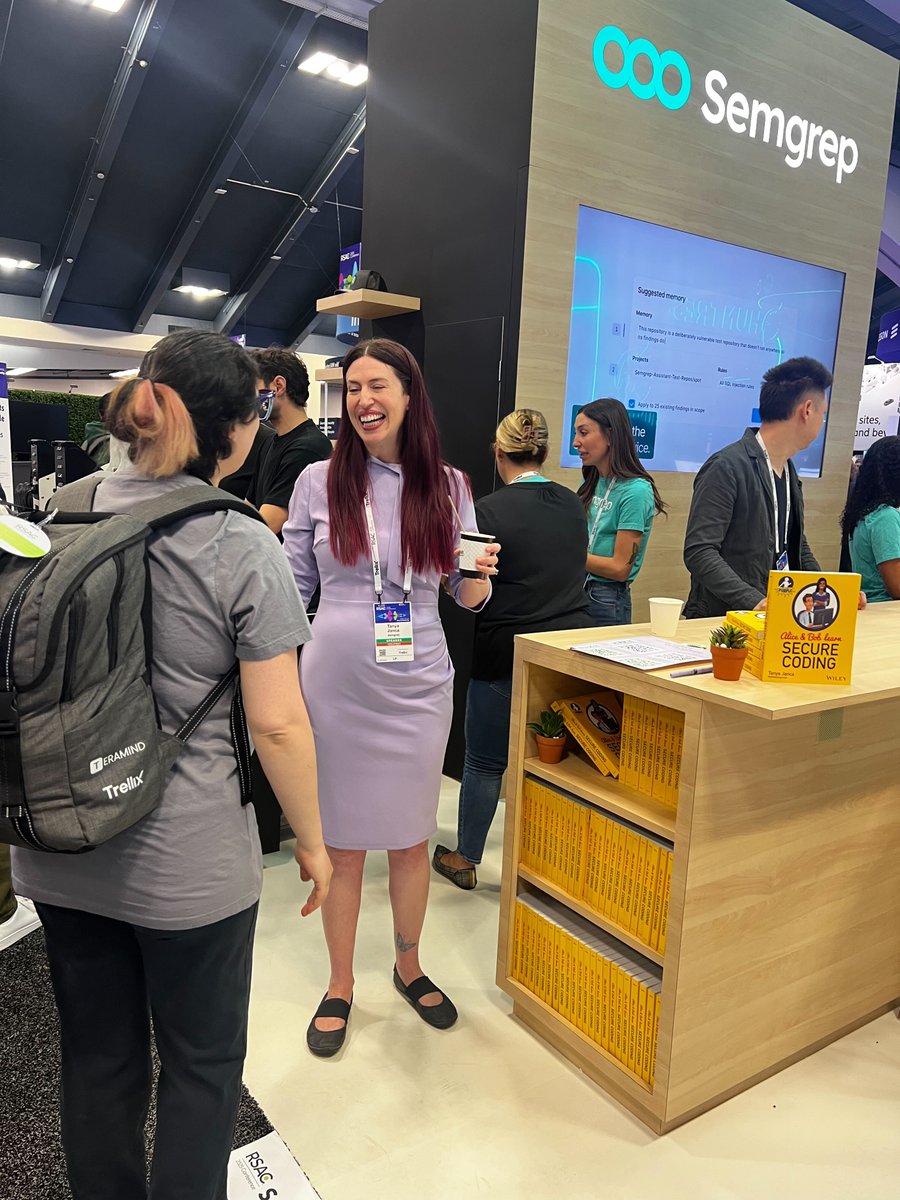 Semgrep (@semgrep) on Twitter photo That’s a wrap on Day 2 at RSA! 🔐🚀
From <a href="/shehackspurple/">Tanya Janca | Shehackspurple</a>'s session on Maturing Your AppSec Program, to book signings, live demos, and amazing convos at Booth #2051 — thank you to everyone who stopped by, asked questions, and shared stories.
Semgrep is here to make AppSec work That’s a wrap on Day 2 at RSA! 🔐🚀
From <a href="/shehackspurple/">Tanya Janca | Shehackspurple</a>'s session on Maturing Your AppSec Program, to book signings, live demos, and amazing convos at Booth #2051 — thank you to everyone who stopped by, asked questions, and shared stories.
Semgrep is here to make AppSec work