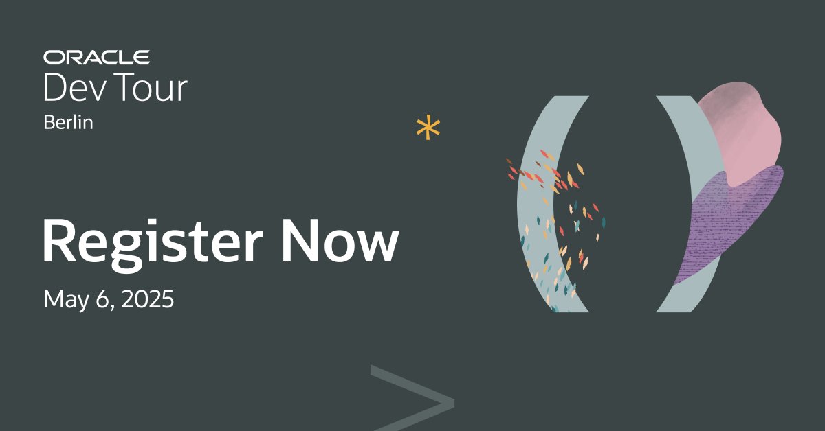 OracleDevs's tweet photo. #OracleDevTour is all about the builders and developers. Register today to join us in Berlin next week for highly-technical developer content around our AI, data, and multi-cloud technologies. https://t.co/tiJizX7fmg https://t.co/ndTV8SRR9W