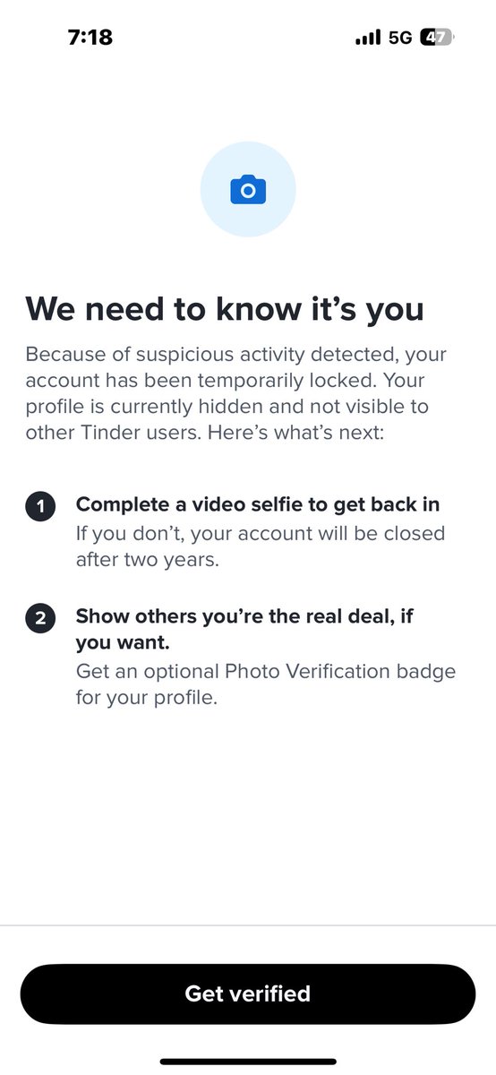 DaynaHahnLegacy's tweet photo. @Tinder I'm a real person your app has locked me out why cause I'm traveling? I'll never be a paying member on your site because of this no problem using @bumble when I travel https://t.co/viwcxodZn6