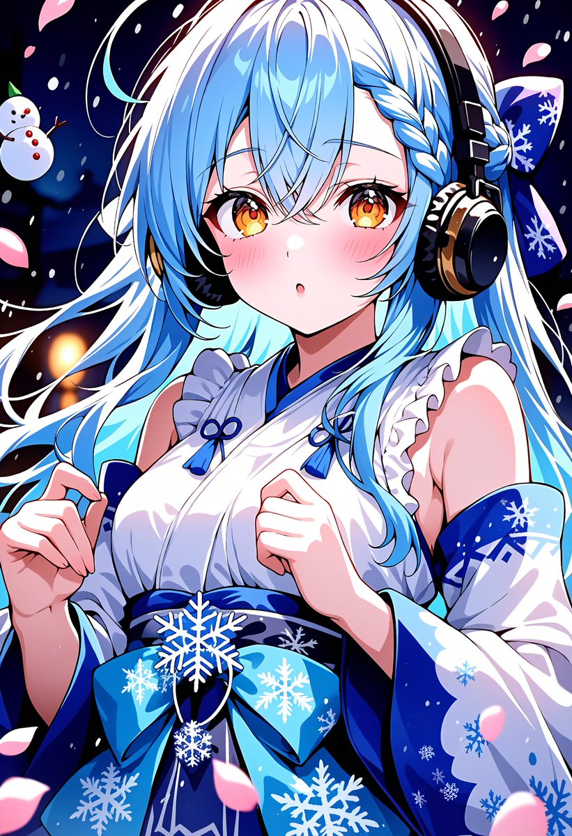 DaysAI #AIイラスト #月音シン 桜雪が舞う🌸❄️