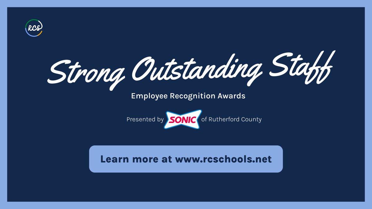 NOMINATIONS NEEDED: The Strong Outstanding Staff award program aims to honor employees from one of four categories: Transportation, Support Staff, Administration, and Teachers. One employee from each category will be selected each month, based on public nominations. 

Sonic