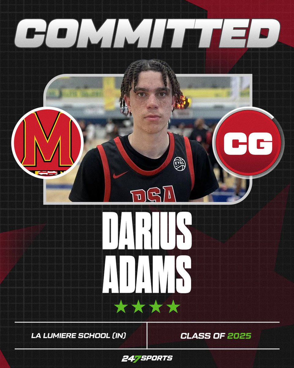 NEWS: Darius Adams, the No. 26 overall recruit in the 2025 class and McDonald’s All American, has committed to Maryland, he tells <a href="/247Sports/">247Sports</a>. 

Adams was previously signed with UConn. || Story with <a href="/ebosshoops/">Eric Bossi</a>: 247sports.com/article/maryla…