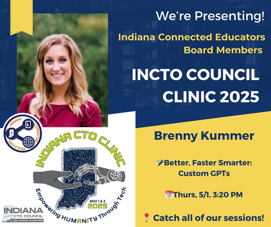 Indiana Connected Educators (@iceindiana) on Twitter photo Grow your AI skills in the afternoon session led by <a href="/Brenny_Kummer/">Brenny Kummer</a> ! Learn hacks for productivity and streamlining your workflows, applicable to a variety of roles in tech 💻 Grow your AI skills in the afternoon session led by <a href="/Brenny_Kummer/">Brenny Kummer</a> ! Learn hacks for productivity and streamlining your workflows, applicable to a variety of roles in tech 💻