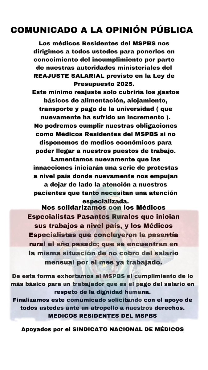 mezaderlis10's tweet photo. ¿Cómo se supone que trabajemos con vocación cuando ni siquiera se nos paga por lo que hacemos? No pedimos lujos, pedimos lo mínimo: cubrir nuestras necesidades básicas.  @esperanza_py @menchibarriocan @Santula @oscar_marandu @FionaVAquino @SaraMorenoPy https://t.co/q30wovllBr