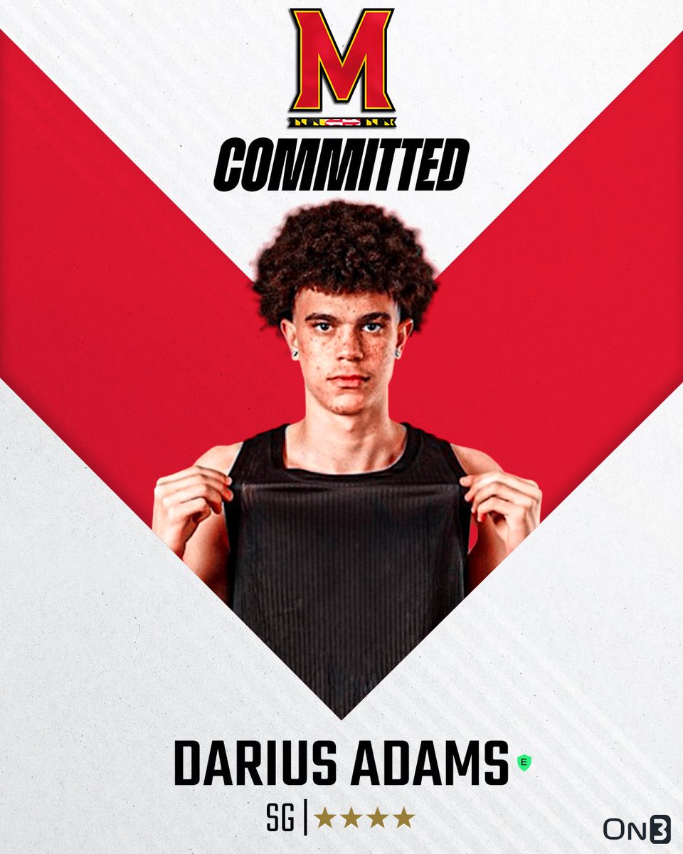 On3 Recruits (@on3recruits) on Twitter photo 🚨BREAKING🚨 4-star SG Darius Adams has committed to Maryland, per <a href="/TiptonEdits/">Joe Tipton</a>🐢
Adams, a former UConn signee, ranks No. 20 NATL. (No. 6 SG) in the 2025 class.
Read: on3.com/news/top-20-re… 🚨BREAKING🚨 4-star SG Darius Adams has committed to Maryland, per <a href="/TiptonEdits/">Joe Tipton</a>🐢
Adams, a former UConn signee, ranks No. 20 NATL. (No. 6 SG) in the 2025 class.
Read: on3.com/news/top-20-re…
