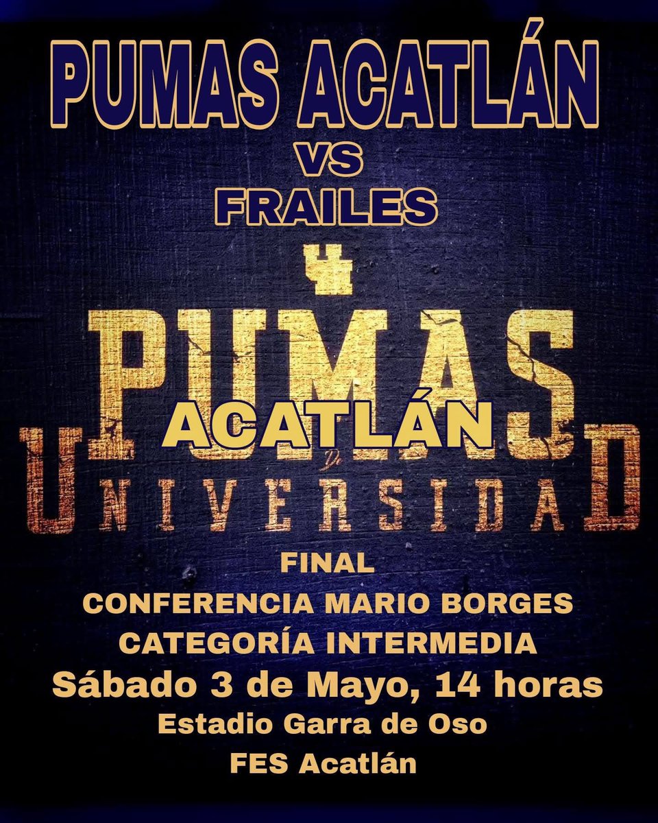 Mundo del Ovoide (@mundodelovoide) on Twitter photo Gran final. Intermedia 2025. Conferencia Mario Borges. <a href="/AcatlanPumas/">Pumas Acatlán Football</a> vs <a href="/frailesfootball/">FRAILES DEL TEPEYAC</a> … #LVAF Gran final. Intermedia 2025. Conferencia Mario Borges. <a href="/AcatlanPumas/">Pumas Acatlán Football</a> vs <a href="/frailesfootball/">FRAILES DEL TEPEYAC</a> … #LVAF