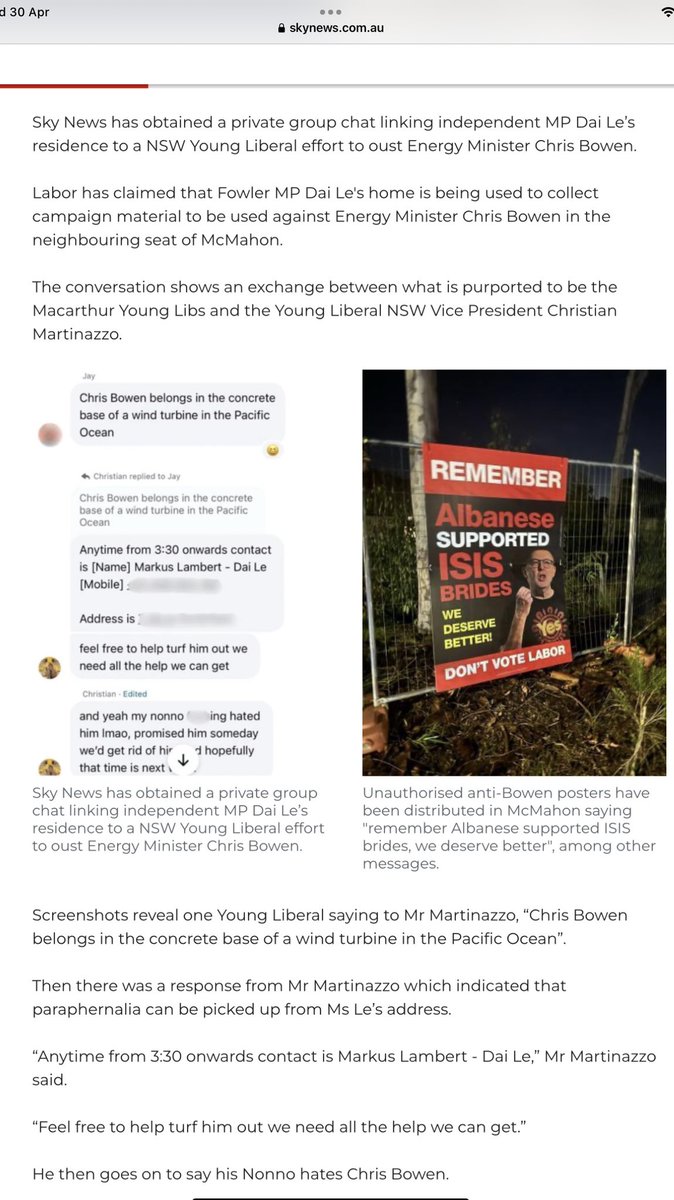 MargieJay50's tweet photo. Confirming what we have always known. #DaiLe is a Liberal
play-acting as an Independent. But she is good - being able to plot the downfall of Chris Bowen while representing #Fowler is excellent multitasking.
And I never thought I would be using SkyNews in my tweets. https://t.co/0qF2O7iiQ3