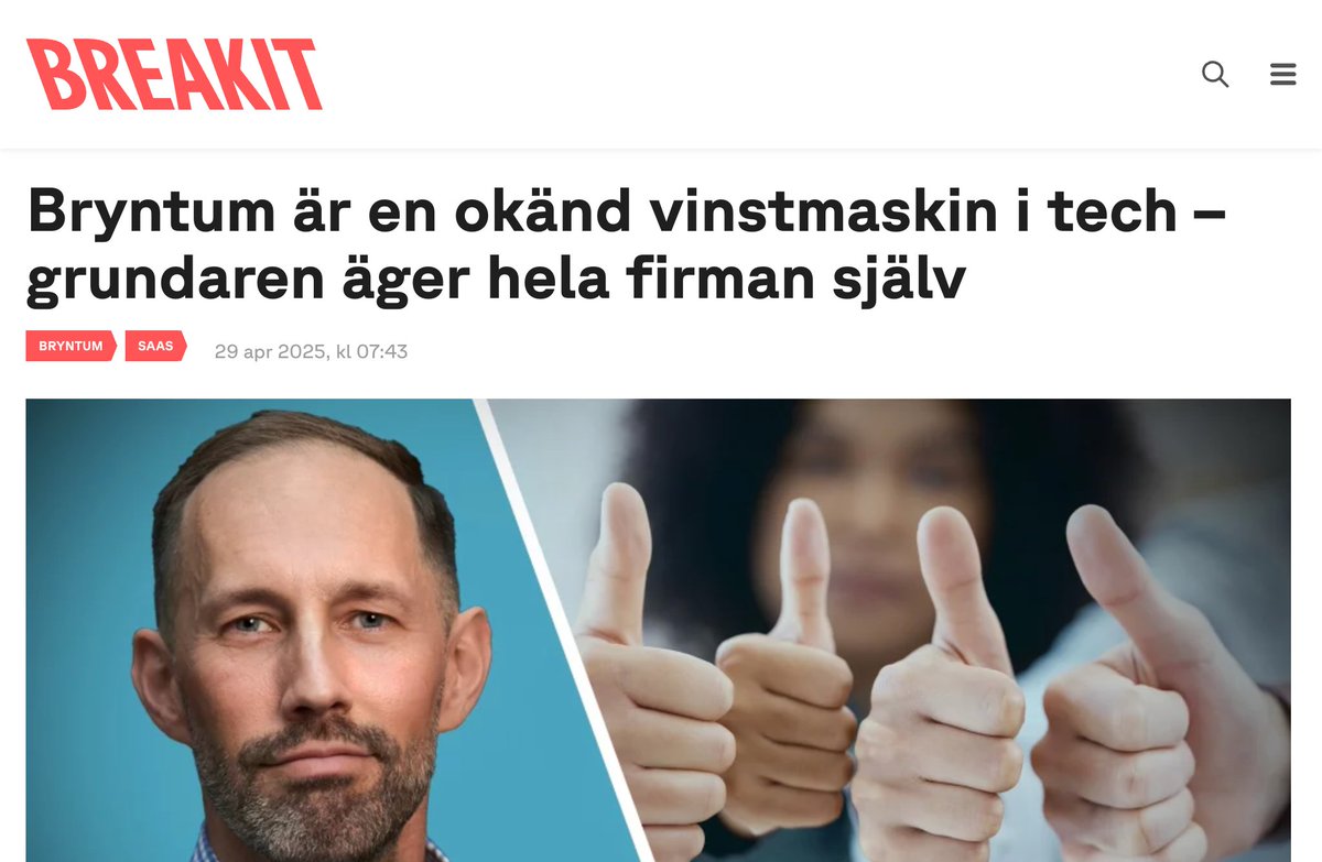 Proud and humbled to be featured in <a href="/breakit_se/">Breakit</a>  today. We've quietly built a strong, profitable company focused on advanced UI components for business apps, and we're just getting started. (in Swedish) 🚀

 👉breakit.se/artikel/43117/…

#startup #bootstrapping #sthlmtech