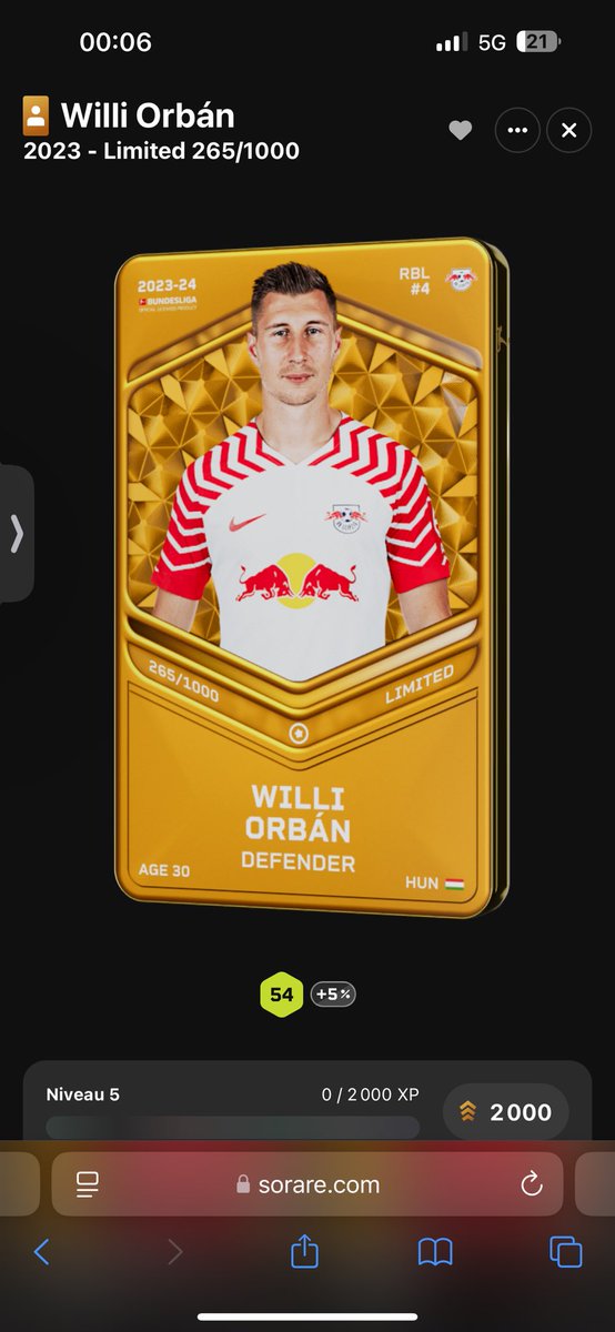 GIVEAWAY 🎁 Sorare 

Willi Orban est a gagner !! 🇭🇺🇭🇺
TAS le Samedi 3 mai 2025  !!⏳
Pour participer :

✅ follow me 
✅ Retweet et like le post
✅ Commente ton nom Sorare 

Bonne chance 🍀 à tous ! #Concours #Sorare #Giveaway #Limited #soraregiveaway