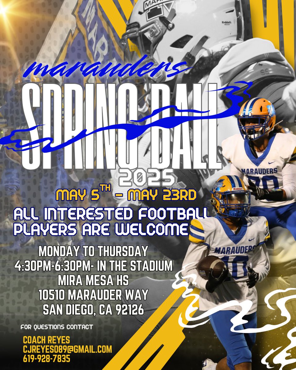 Spring Ball starts next week! Bring your cleats and let’s get ready for the 2025 season!