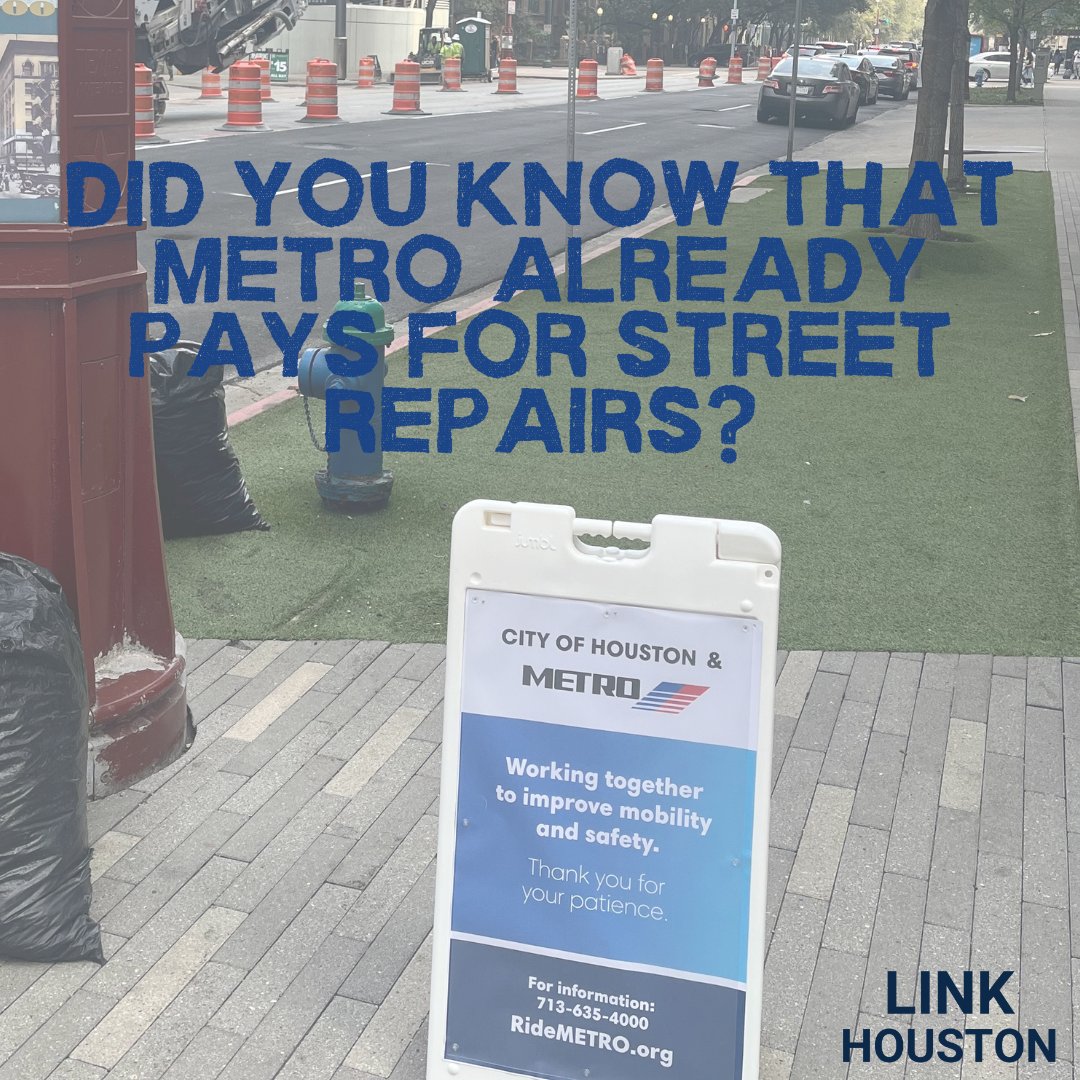 LINK Houston (@link_houston) on Twitter photo Did you know 25% of METRO’s annual sales tax revenue goes to Houston, Harris County & nearby cities? Through the General Mobility Program, over $4 billion has supported street repairs, bridges, traffic signals, sidewalk repair & drainage improvements since inception. Did you know 25% of METRO’s annual sales tax revenue goes to Houston, Harris County & nearby cities? Through the General Mobility Program, over $4 billion has supported street repairs, bridges, traffic signals, sidewalk repair & drainage improvements since inception.