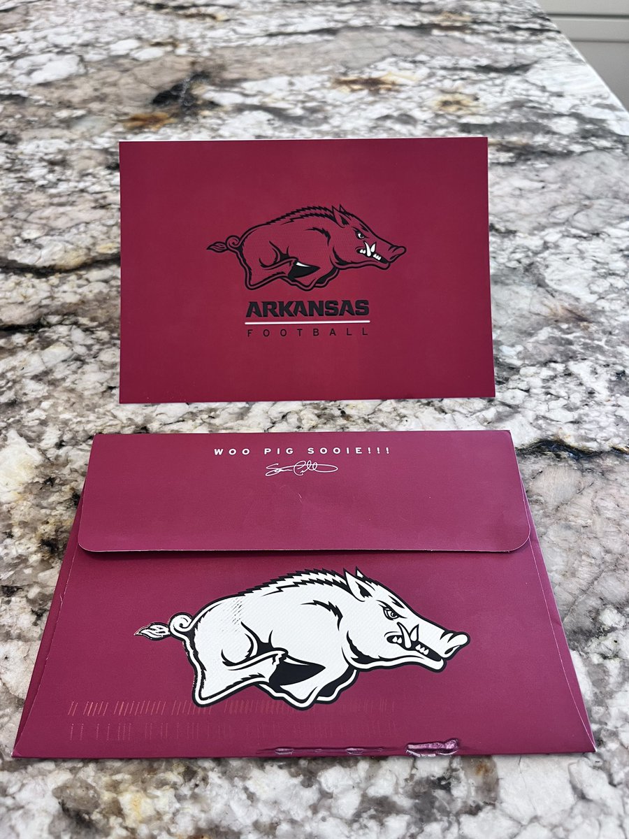 read_barber20's tweet image. Very thankful and appreciative of the handwritten letter from Coach @Adam_Dulka and an invitation to the @RazorbackFB specialist camp!
@SteveSmithFBC @trlong02 @StClark30 @_Max_Donaldson @CoachSFountain