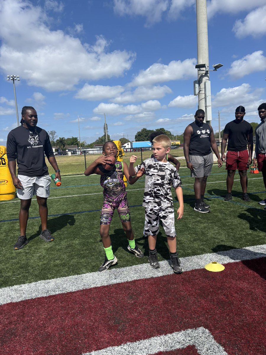 STU_Football's tweet photo. Over the weekend the Bobcats hosted a youth camp for local football players! Thanks to our guys for helping out and making it a success!

#STUFootball // #RaiseTheStandard https://t.co/PNP8h5Zj49