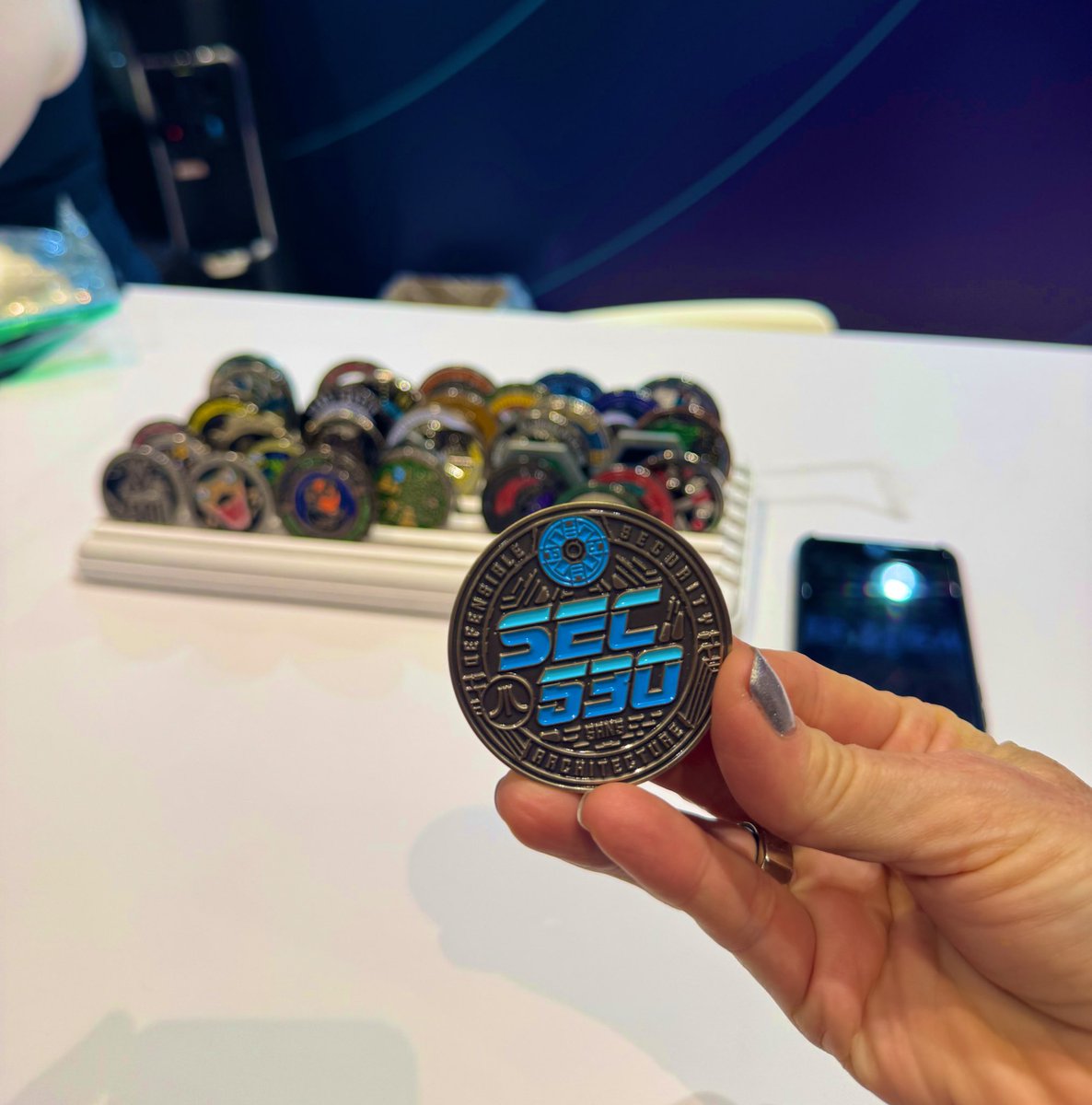aboutsecurity's tweet photo. Look what I found at the @SANSInstitute booth at #RSAC2025 #SEC530 #GDSA #AllAroundDefender https://t.co/Q0OvefMkcM