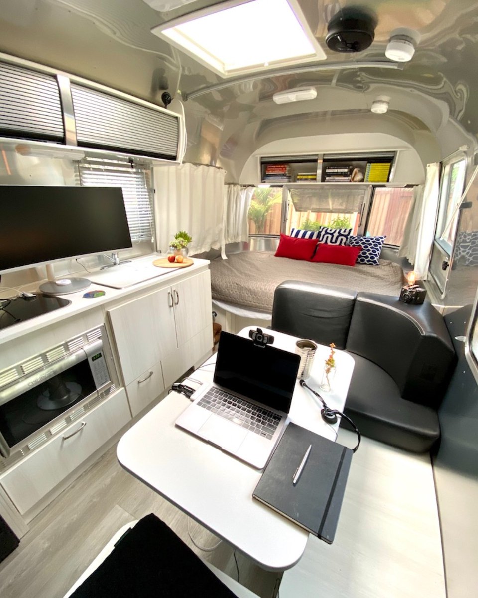 A place to find peace, quiet, and focus. Whether you're on the road living the digital nomad lifestyle or just need to escape all distractions for a while, your Airstream is the ideal home office.