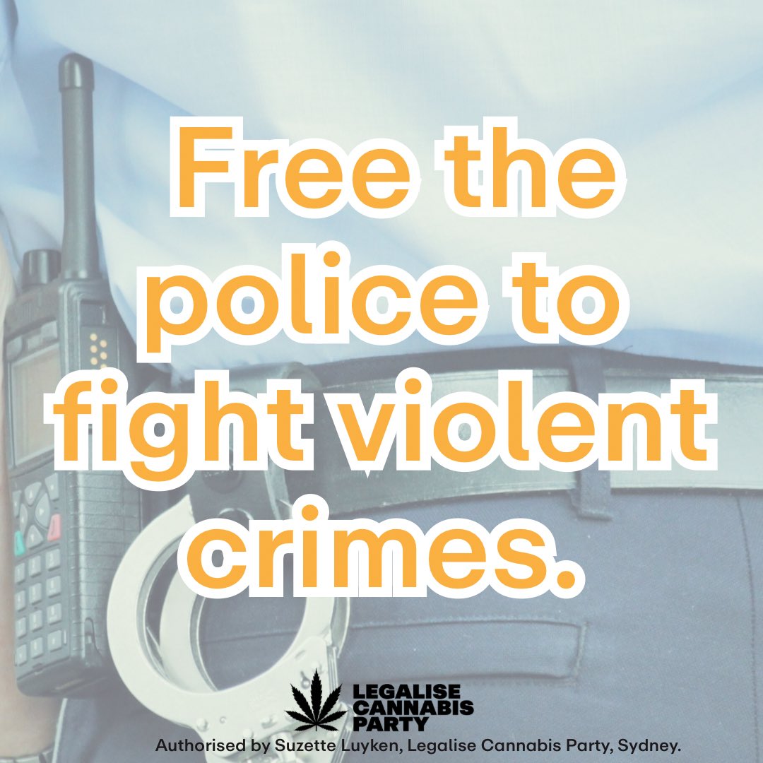 LCP_Aus's tweet image. Why are police still chasing peaceful cannabis users while violent crimes surge?
It’s time to prioritise real threats—not harmless plants.
Legalise it. Free the police to fight real crime.

legalisecannabis.org.au/party-policy

#auspol #lawreform #socialjustice #vote #ausvotes #election