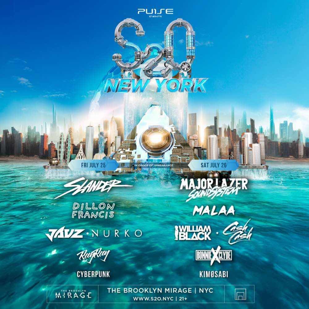 S2O returns to NYC on July 25 + 26 at the Brooklyn Mirage, featuring a stacked festival lineup with <a href="/SlanderOfficial/">SLANDER</a>, <a href="/MAJORLAZER/">MAJOR LAZER</a>, <a href="/DillonFrancis/">dillonfrancis</a>, <a href="/NurkoMusic/">NURKO💧</a>, <a href="/itswilliamblack/">William Black</a>, and more!

Use code "APEX" to save money and get exclusive discounts! 🫡

🔗 linktr.ee/edmflips