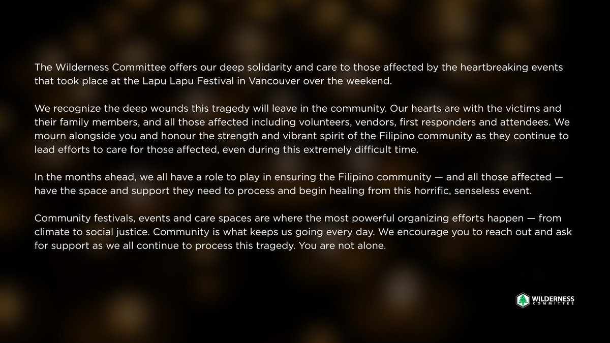Our hearts are with everyone affected by the heartbreaking tragedy at the Lapu Lapu Festival.  

Link to resources for vigils, resources and support for individuals, and fundraisers for families directly impacted ➡️ vanfilemergency.my.canva.site 

#LapuLapuFestival
