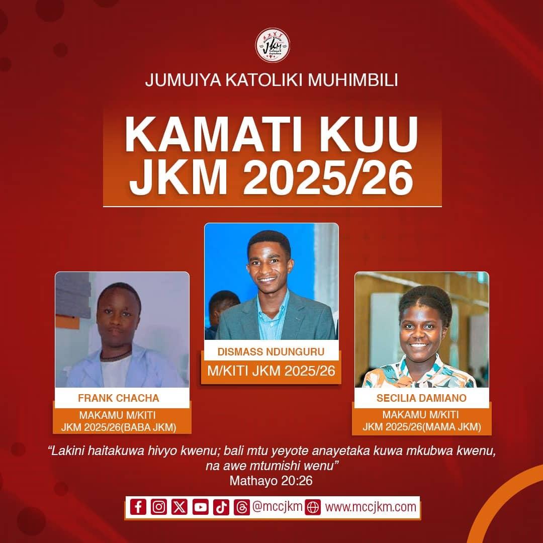 mccjkm's tweet photo. Tumsifu Yesu Kristo....
JKM.....JKM......

Pongezi kwa viongozi wateule wa kamati Kuu waliochaguliwa siku ya leo.

Mwenyezi Mungu awatangulie na kuwasimamia katika utume huu.

#JKmkuleananakupendana
#JkmuaminifukatikaKristo https://t.co/D1bPgvw3rP