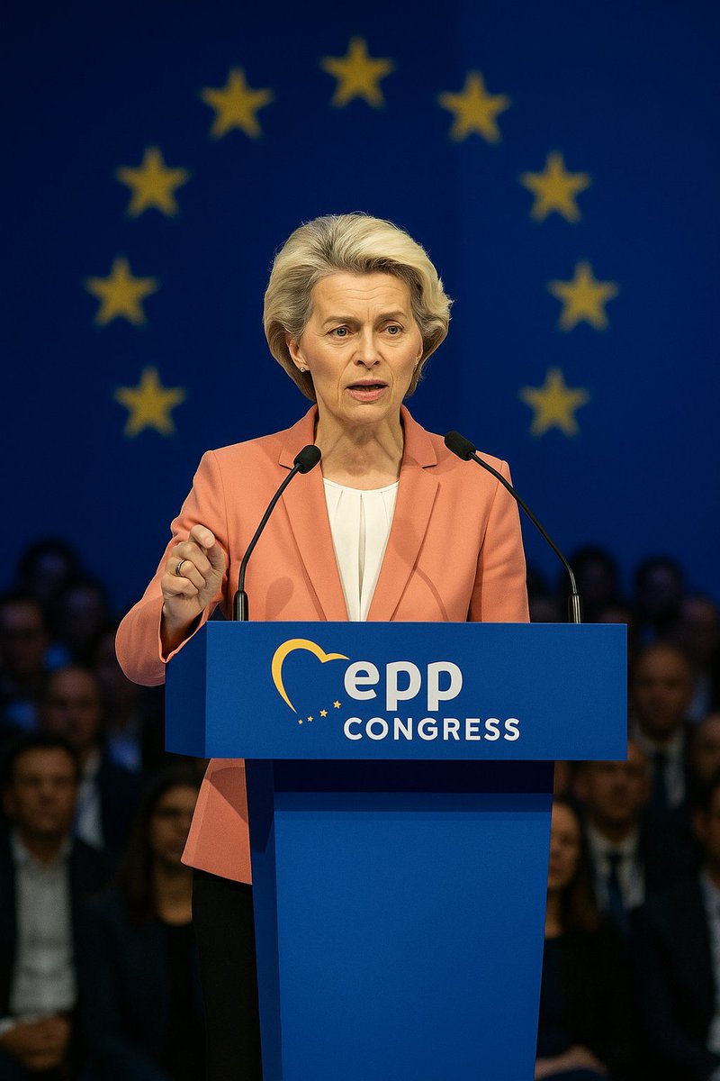 Ursula von der Leyen takes aim at Donald Trump in a bold speech at the EPP Congress:
“Europe doesn't punish neighbors — we build alliances.”

She criticized U.S. tariffs and invited global researchers to choose Europe for its openness.
Clear signal: EU’s vision of global