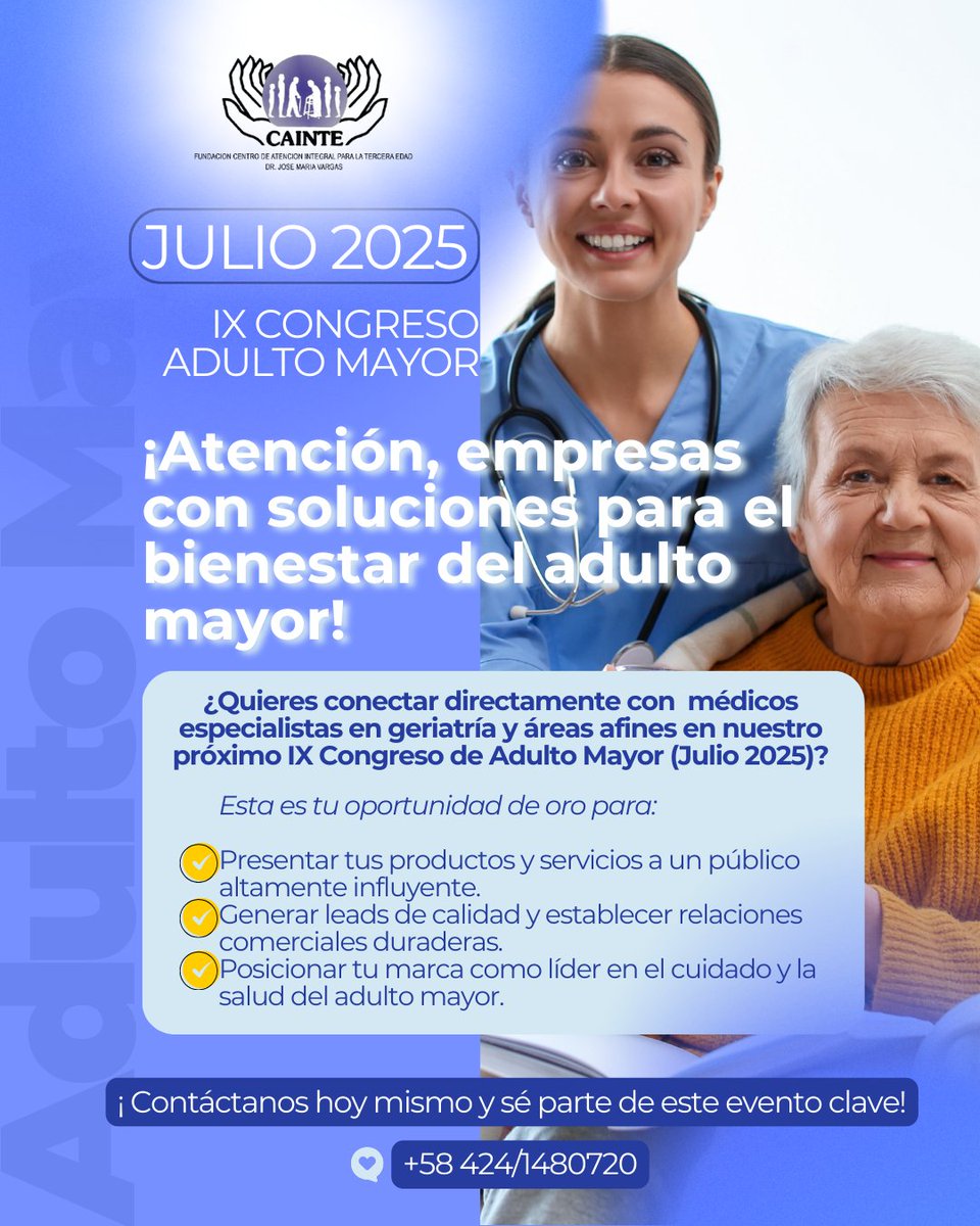 FCainte's tweet photo. Contáctanos y se parte del Próximo Congreso de Adulto Mayor. https://t.co/6C3iWSbqk0