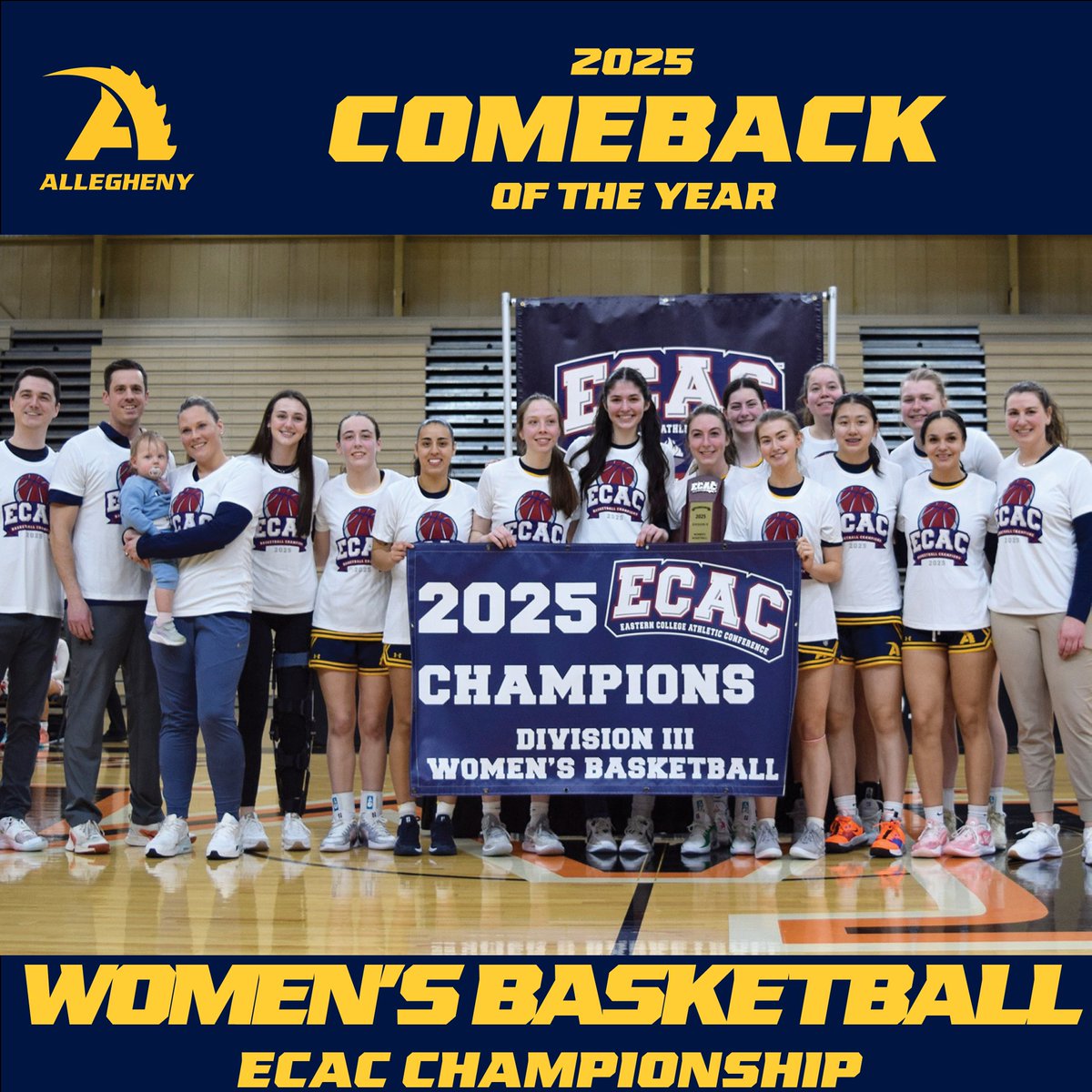 Allegheny Gators (@acgatorsports) on Twitter photo Winner of the 2024-25 Comeback of the Year: <a href="/AlleghenyWBB/">Allegheny WBB</a> in the ECAC championship game!
The Gators outscored William Paterson 17-5 over the last 7 minutes of the 4th quarter to complete the comeback for the ECAC championship #bringyourAgame ๐ Winner of the 2024-25 Comeback of the Year: <a href="/AlleghenyWBB/">Allegheny WBB</a> in the ECAC championship game!
The Gators outscored William Paterson 17-5 over the last 7 minutes of the 4th quarter to complete the comeback for the ECAC championship #bringyourAgame ๐