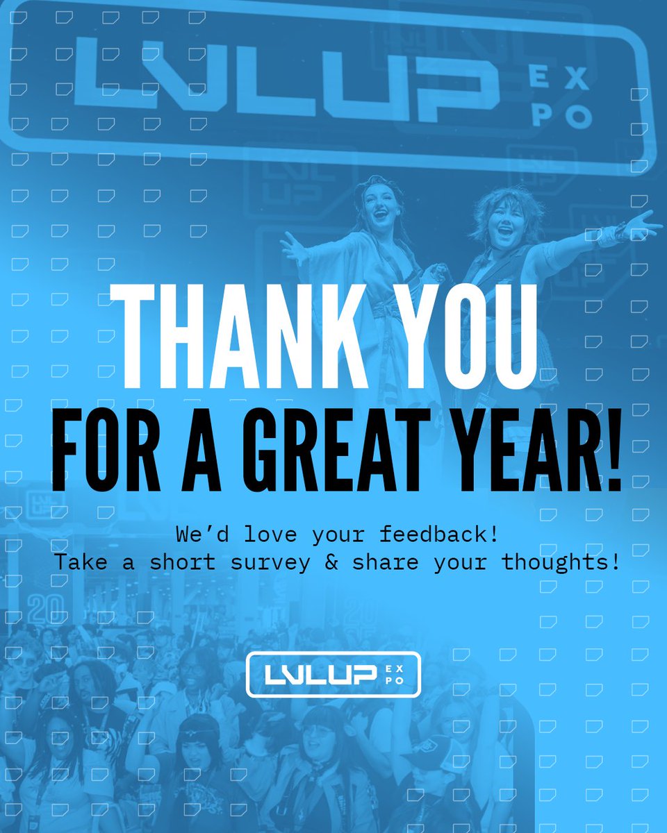 Thank you for an amazing year! 🎉 Help us make next year even better by taking a quick survey.
⬇️⬇️⬇️
bit.ly/2025-LVLUP-Fee…

Stay tuned — 2026 dates are dropping soon! ✨