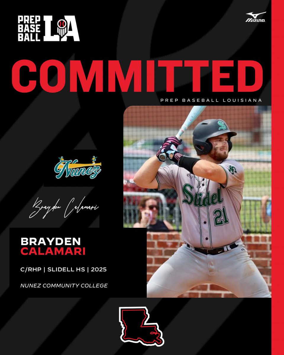 PrepBaseballLA's tweet photo. Congratulations to 2025 Brayden Calamari (Slidell HS) on his commitment to Nunez Community College.

Calamari is the 4️⃣4️⃣th commit from our ‘24 Senior Games. #BeSeen

@AlexArmandPBR | @Tyler__Leary | @davisj_9 

👤 https://t.co/roa186hqFK https://t.co/HcYKHFb4gT