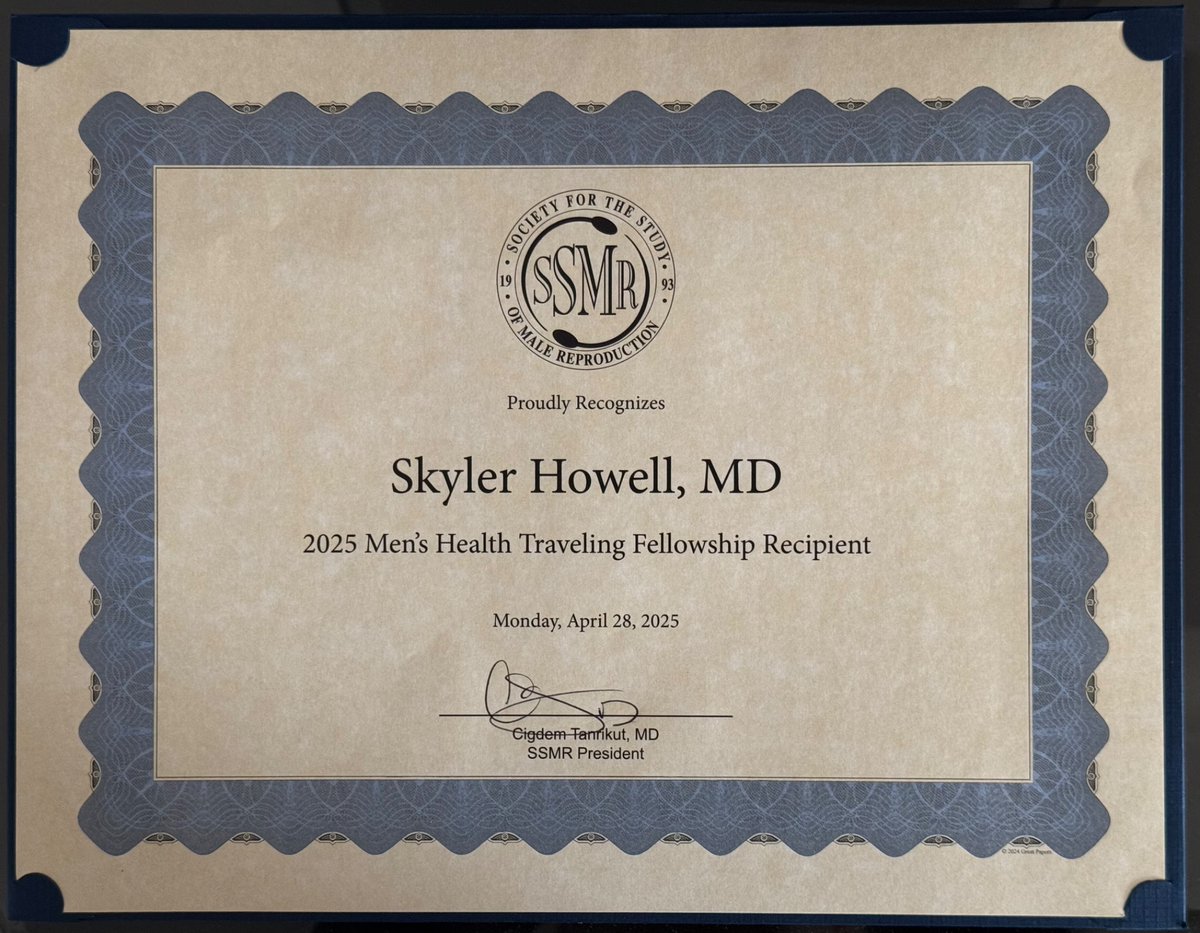 Skyler Howell, MD (@skylerhowell17) on Twitter photo Unforgettable experience at #AUA25 Truly a special field to be a part of!
Grateful to my mentors, co-residents, co-applicants, and all who worked hard to make this an amazing meeting
<a href="/UTHUrology/">University of Texas Houston Urology</a> <a href="/SSMR_malefactor/">Society for the Study of Male Reproduction</a> <a href="/SMSNA_ORG/">SMSNA</a> <a href="/SCSAUA/">South Central Section of the AUA</a> <a href="/AmerUrological/">Amer. Urol. Assn.</a> Unforgettable experience at #AUA25 Truly a special field to be a part of!
Grateful to my mentors, co-residents, co-applicants, and all who worked hard to make this an amazing meeting
<a href="/UTHUrology/">University of Texas Houston Urology</a> <a href="/SSMR_malefactor/">Society for the Study of Male Reproduction</a> <a href="/SMSNA_ORG/">SMSNA</a> <a href="/SCSAUA/">South Central Section of the AUA</a> <a href="/AmerUrological/">Amer. Urol. Assn.</a>