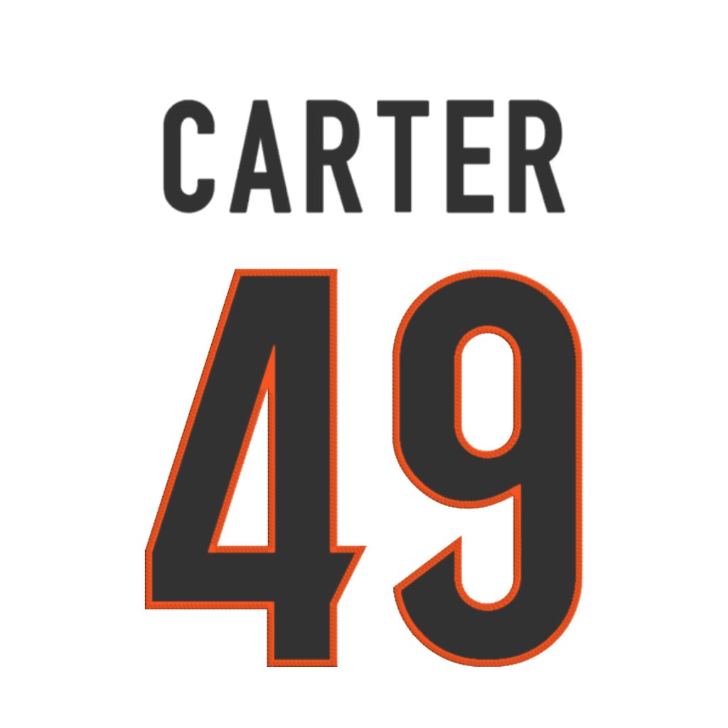 NFL Jersey Numbers (@nfl_jersey_num) on Twitter photo Cincinnati Bengals LB Barrett Carter (<a href="/bcsznn/">Barrett Carter</a>) is wearing number 49. Last assigned to Joe Bachie. #WhoDey Cincinnati Bengals LB Barrett Carter (<a href="/bcsznn/">Barrett Carter</a>) is wearing number 49. Last assigned to Joe Bachie. #WhoDey