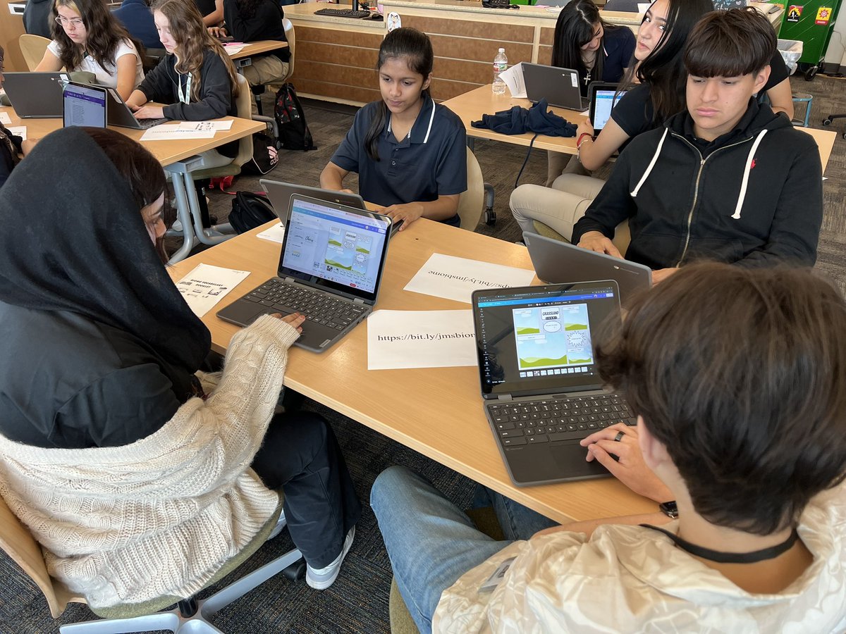 netzerolibrary's tweet image. There was great energy in the library today because science was in the house!  So glad to have Ms. Galvan, Ms. Lewins, and @hgzman15 8th grade classes digging into biomes and ecosystems using IISD ‘s premium digital resources!