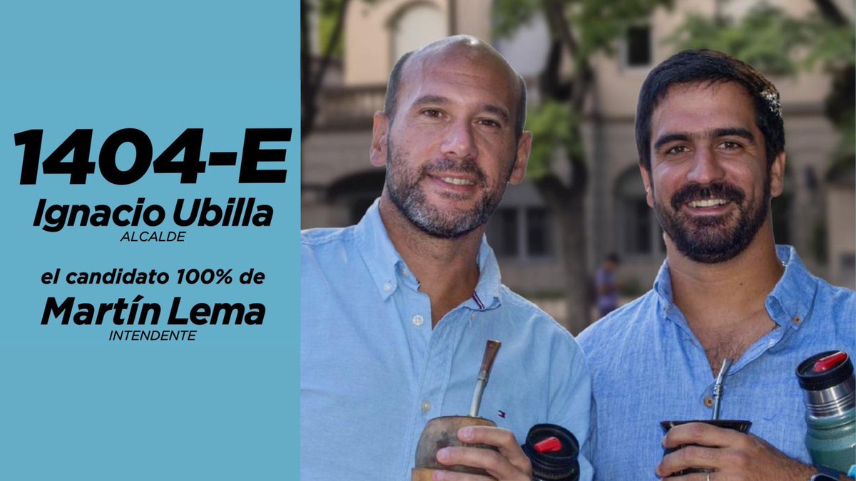 ignacioubilla's tweet photo. En la Lista 1404E en el Municipio E tenemos claro que vamos 100% con Martín Lema a la Intendencia.
Este 11 de mayo si querés un equipo unido, con propuestas concretas y experiencia en gestión, no votes a otro candidato a la intendencia, nosotros vamos con Martín Lema. 

¡Vamos por más para el Municipio E!
#NachoUbilla #MunicipioE #MartínLema #Intendente