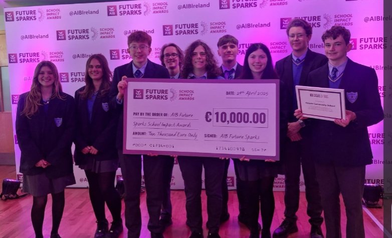 KinsaleComSch's tweet photo. Proud to be named Overall Best School @AIBIreland Future Sparks School Impact Awards! Our project-refurbishing laptops for schools in Tanzania—aims to reduce e-waste &amp; bridge the digital divide. Thank you for recognising our mission #FutureSparks2025 #Sustainability #TechForGood https://t.co/w7rfp8EpAI
