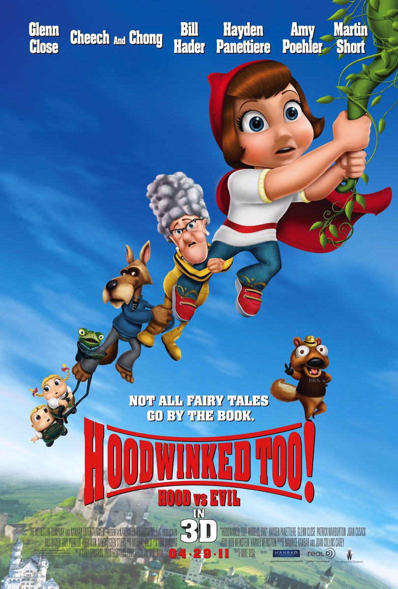 FilmNewsNos's tweet photo. 🎬MOVIE HISTORY: 14 years ago today, April 29, 2011, the movie ‘Hoodwinked Too! Hood vs. Evil’ opened in theaters!

#HaydenPanettiere #GlennClose #PatrickWarburton #JoanCusack #BillHader #AmyPoehler #CoryEdwards #CheechMarin #TommyChong #PhilLaMarr #DavidOgdenStiers #MartinShort https://t.co/gQrTFKLQq2