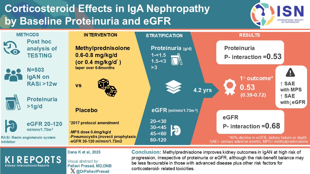 #Corticosteroid Effects in #IgA Nephropathy by Baseline #Proteinuria and Estimated #GFR

#VisualAbstract by <a href="/DrPallaviPrasad/">Pallavi Prasad MD DNB</a>

kireports.org/article/S2468-…