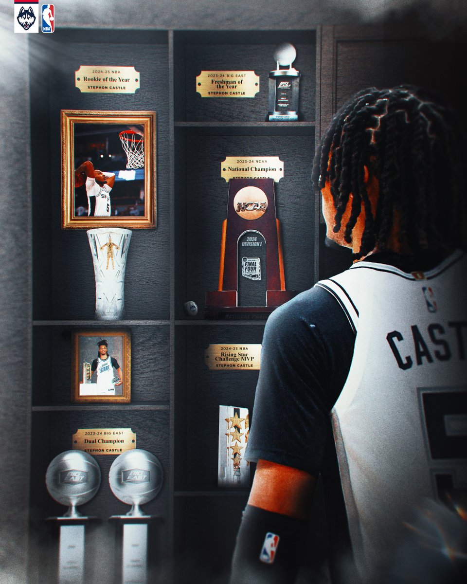 UConn Men's Basketball (@uconnmbb) on Twitter photo Another one for the trophy case 👀🏆
Steph Castle is your 2024-25 NBA Rookie of the Year!
<a href="/spurs/">San Antonio Spurs</a> | #KiaROY Another one for the trophy case 👀🏆
Steph Castle is your 2024-25 NBA Rookie of the Year!
<a href="/spurs/">San Antonio Spurs</a> | #KiaROY