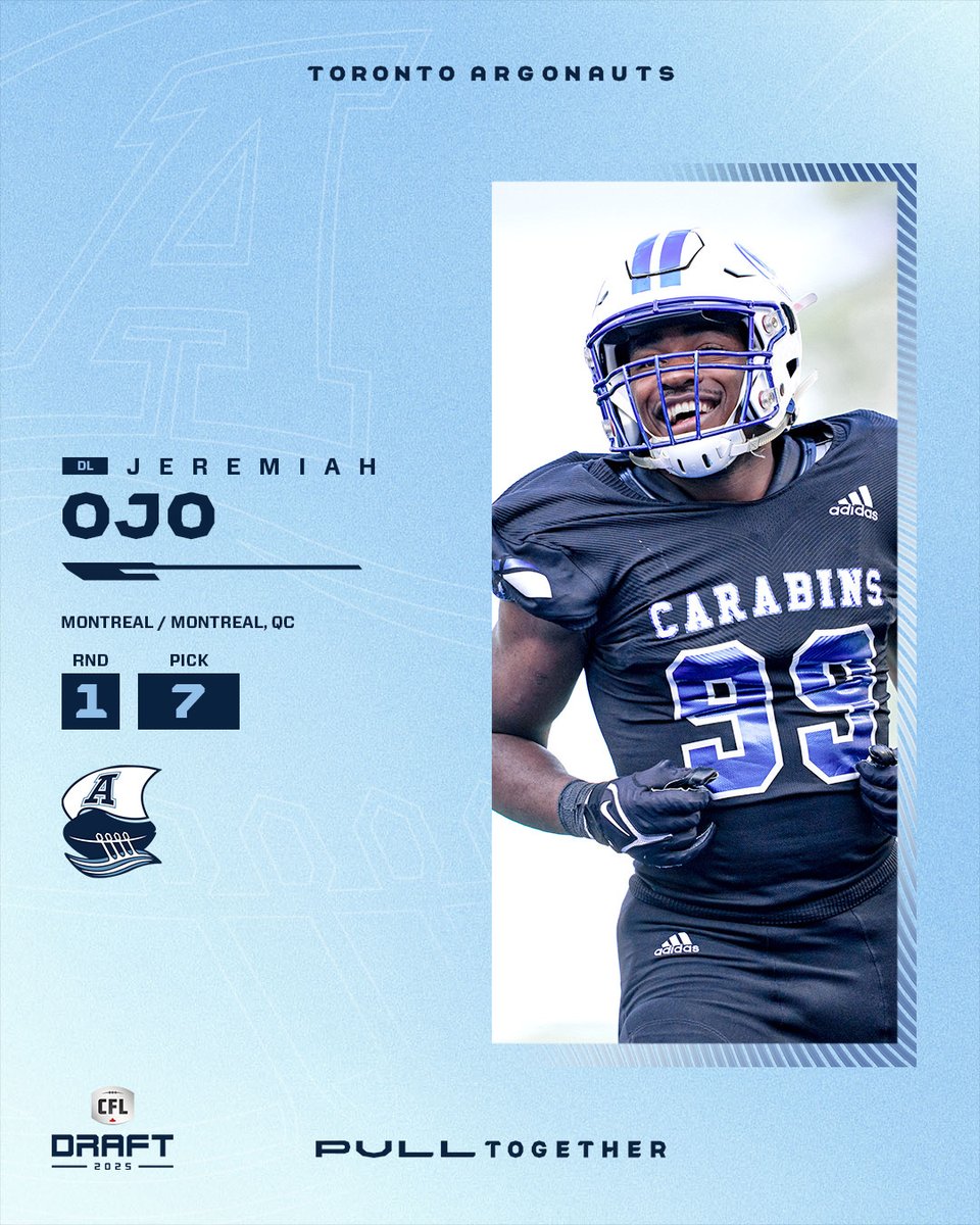 WELCOME TO TORONTO 🌊  

We have selected DL Jeremiah Ojo with the 7th pick in the #CFLDraft ⚓️