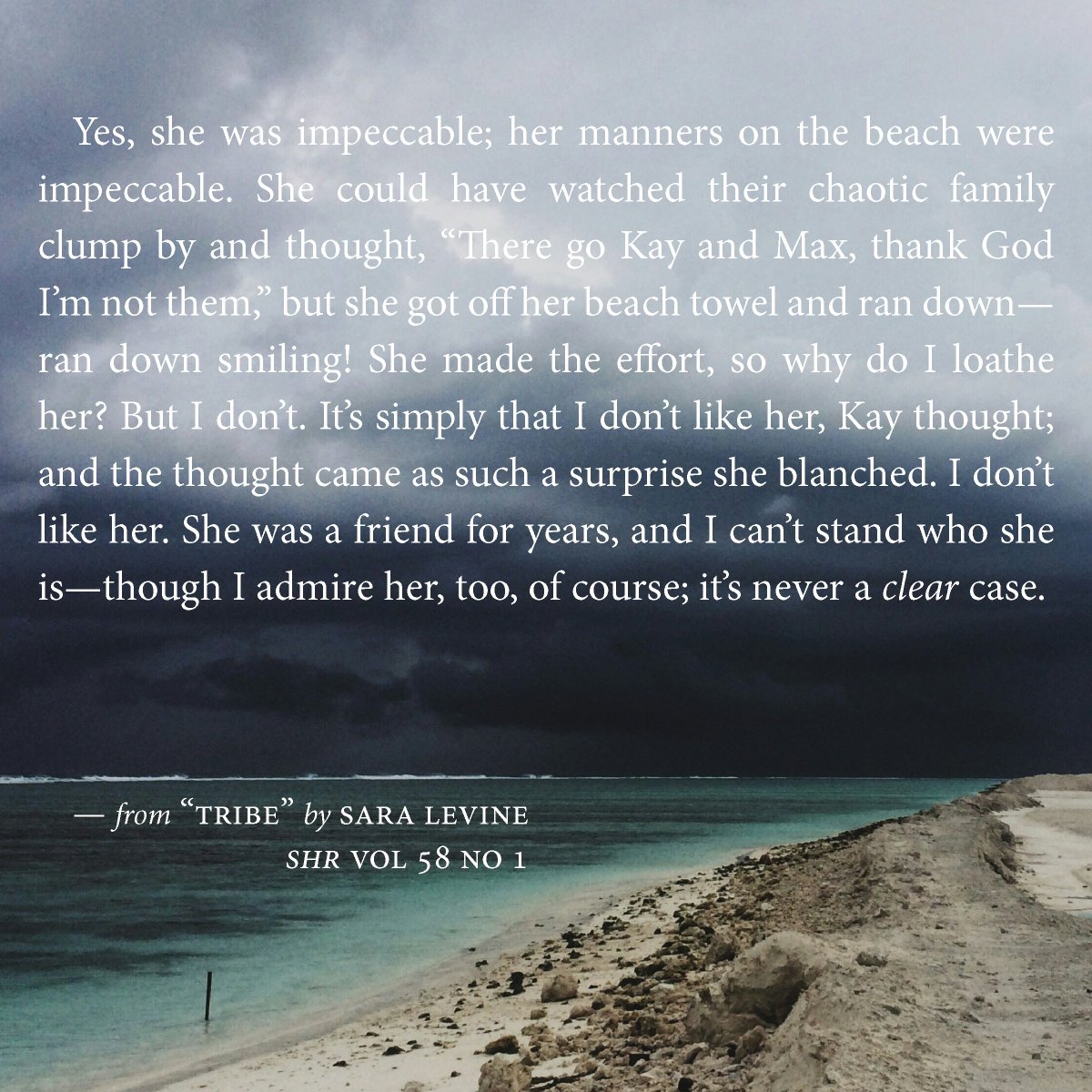 Determine your real friends in "Tribe" by Sara Levine

Read the beginning here: southernhumanitiesreview.com/581-tribe-by-s…

Photo by Ibrahim Rifath courtesy of Unsplash.

#litmag #writingcommunity #fiction