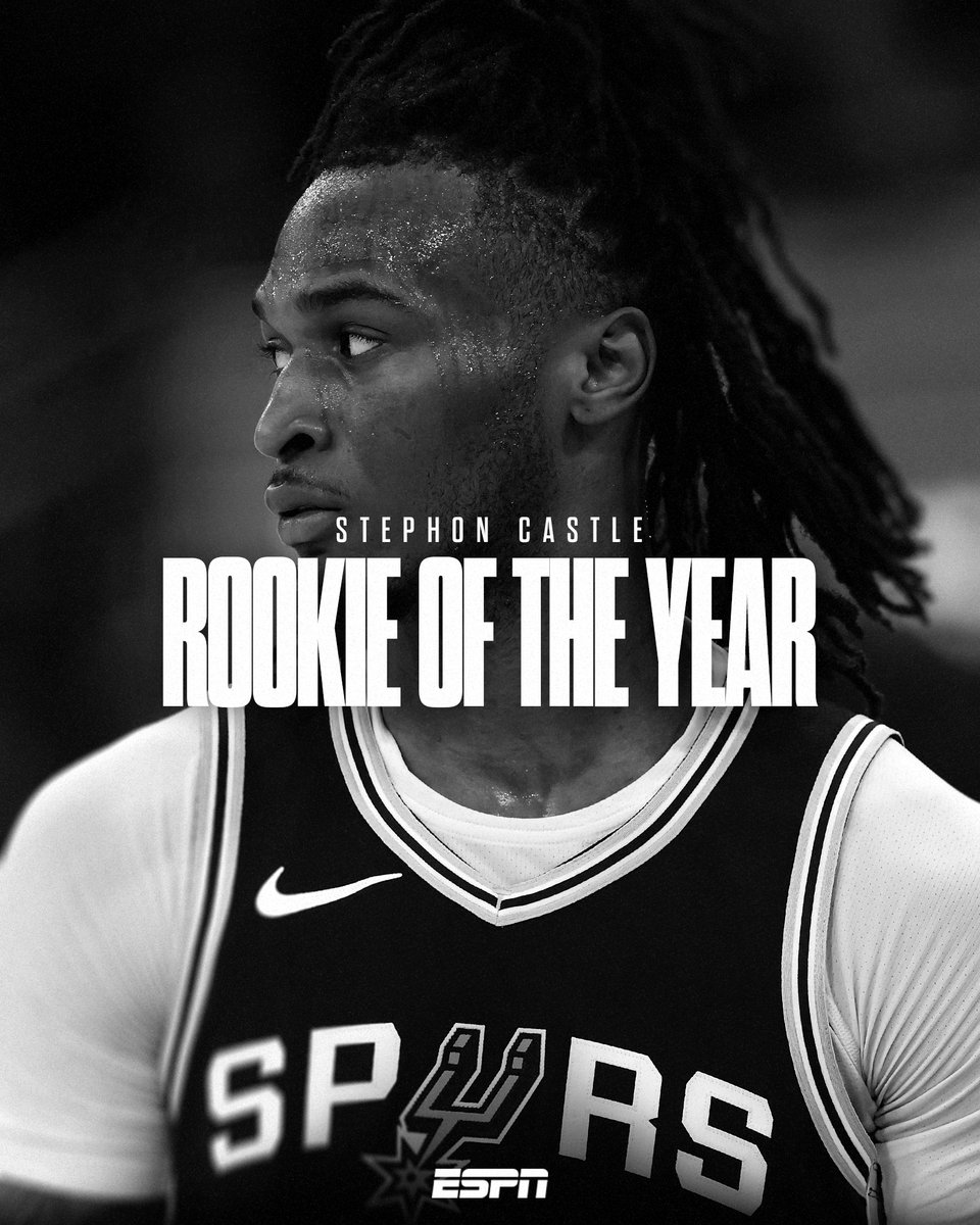 AREA 51 🤝 NBA ROOKIE OF THE YEAR 👽

The Spurs have won the award back-to-back: Stephon Castle (2025) and Victor Wembanyama (2024) 👏