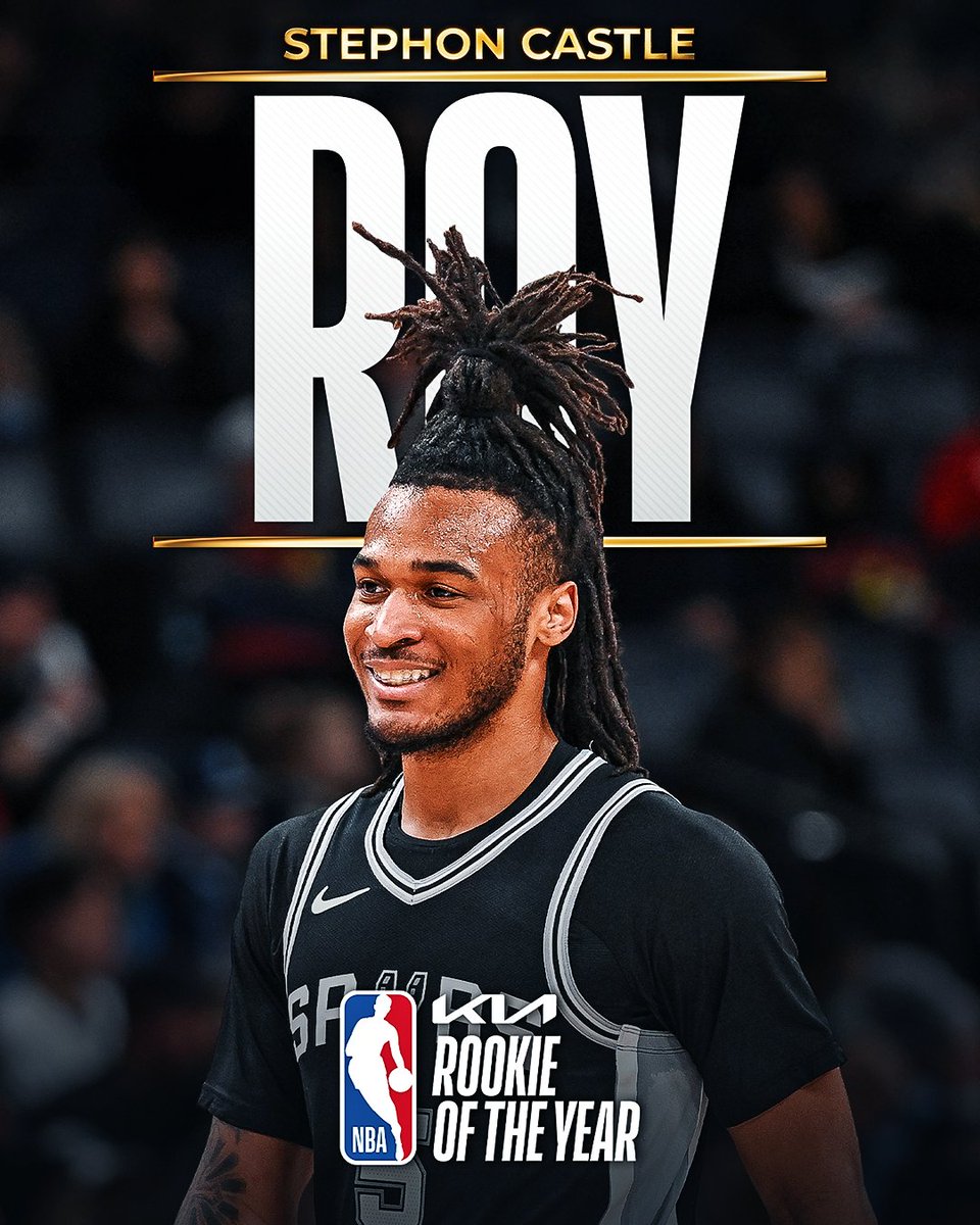 NBA (@nba) on Twitter photo The 2024-25 Kia NBA Rookie of the Year is... Stephon Castle!
#NBAAwards | #KiaROY | <a href="/Kia/">Kia America</a> The 2024-25 Kia NBA Rookie of the Year is... Stephon Castle!
#NBAAwards | #KiaROY | <a href="/Kia/">Kia America</a>