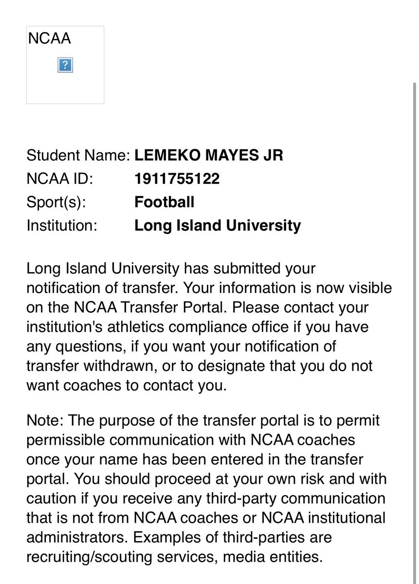 lemeko_mayes's tweet photo. 6’3 195lbs WR Grad Transfer with 1 year of eligibility remaining. https://t.co/ZqgytTImST