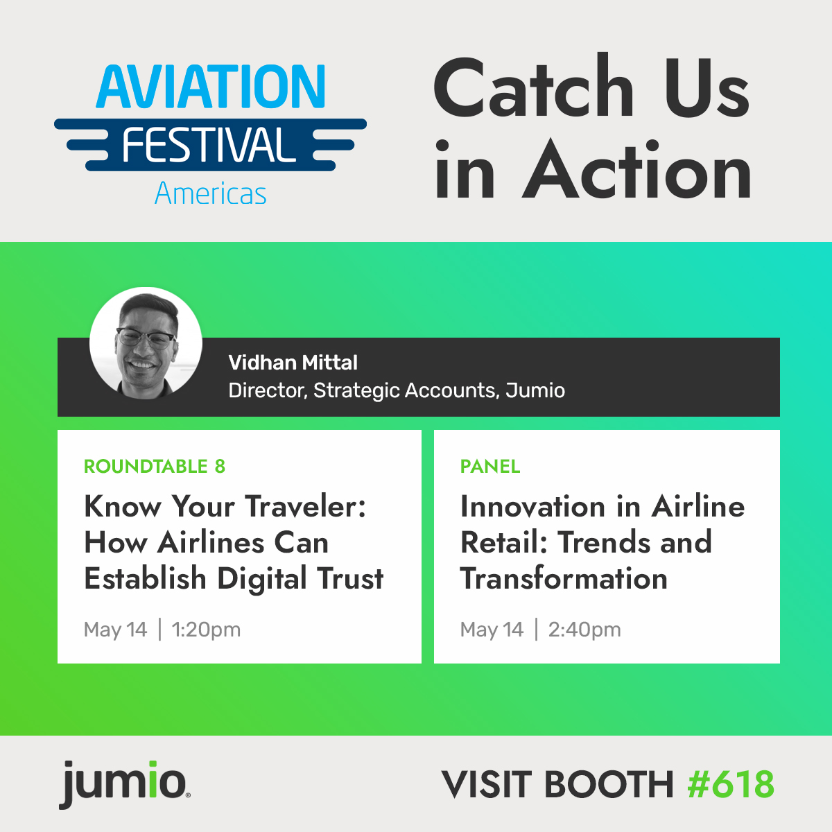 In Miami Beach this week for Aviation Festival Americas? Don’t miss Vidhan Mittal’s panel and roundtable if you want to learn how airlines can streamline mobile check-in, fight fraud and comply with security standards.

calendly.com/events-latam/m…