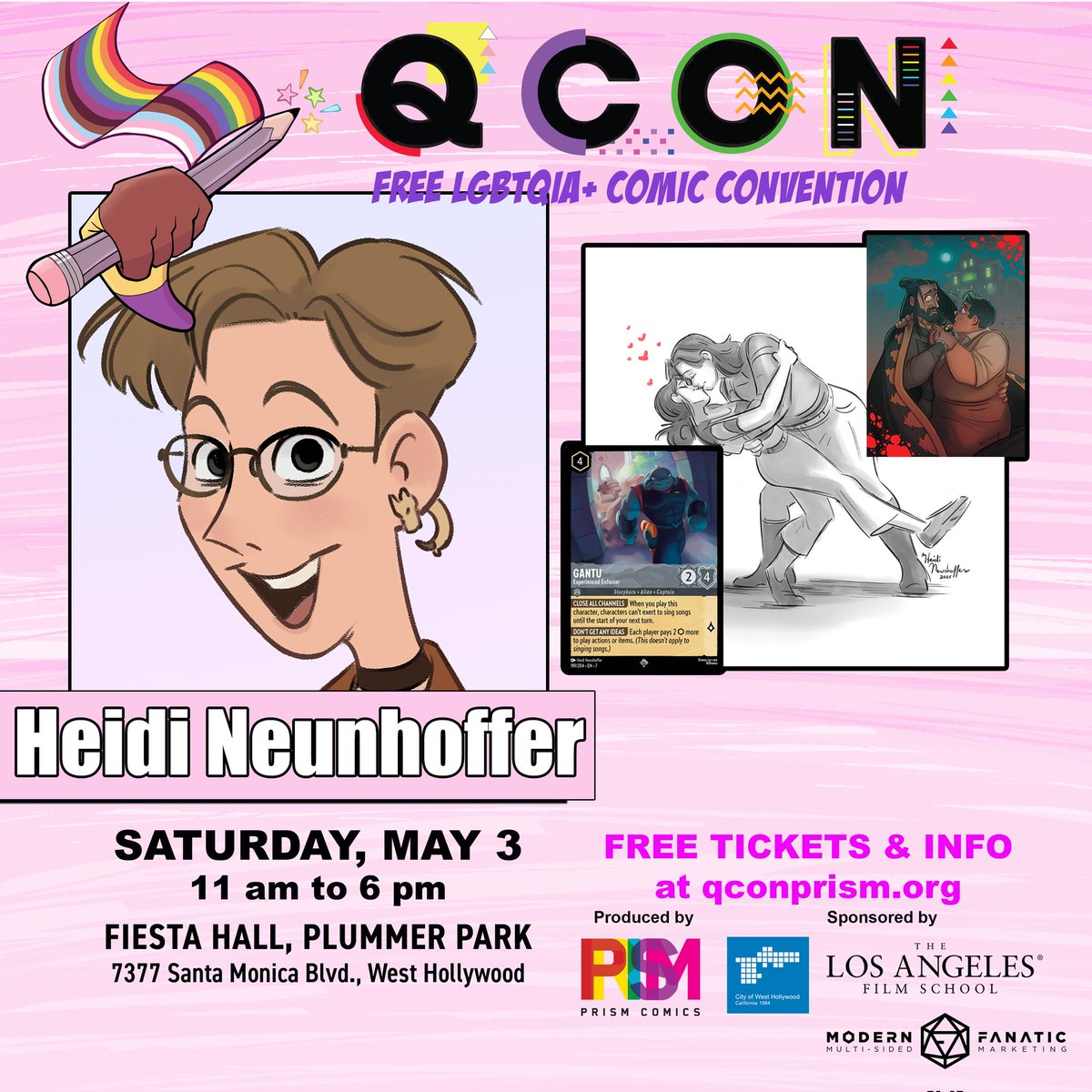 Q-Con (@qconprism) on Twitter photo Q CON 2025 is excited to have comics creator and artist <a href="/neunhofferart/">Heidi Neunhoffer 🖤💖💜💙</a> as a guest! She's a storyboard artist at Disney on projects like the LORCANA card game and formerly at Dreamworks on the animated series, JURASSIC WORLD: CHAOS THEORY!
FREE TICKETS: qconprism.org Q CON 2025 is excited to have comics creator and artist <a href="/neunhofferart/">Heidi Neunhoffer 🖤💖💜💙</a> as a guest! She's a storyboard artist at Disney on projects like the LORCANA card game and formerly at Dreamworks on the animated series, JURASSIC WORLD: CHAOS THEORY!
FREE TICKETS: qconprism.org