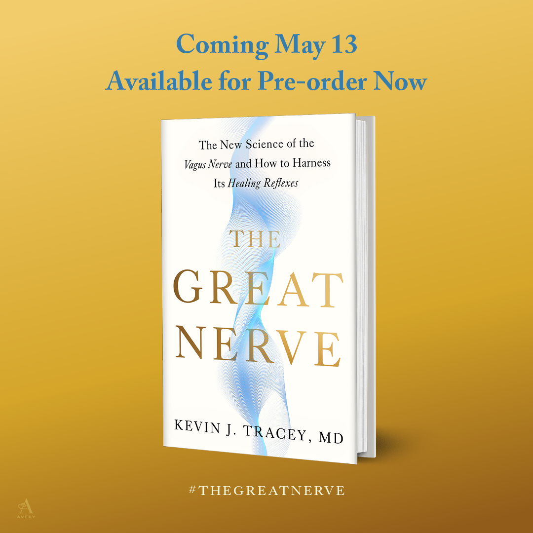 KevinJTraceyMD's tweet photo. My new book, #TheGreatNerve, publishes in just two weeks on May 13. Pre-order your copy today to join me on my personal journey and to discover the inspiring stories of patients already experiencing the transformative benefits of #vagus nerve stimulation. https://t.co/t73U5Udc6q https://t.co/msPT2OJa5b