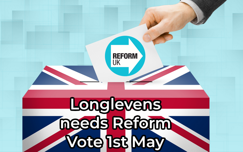 🚨 Reform supporters, the time is NOW!🚨

On Thursday, May 1st, we need the people of Longlevens at the polls to turn your support into votes. I’ve heard incredible positivity across our district, but words alone won’t win, action will!

Labour and Tories have abandoned our